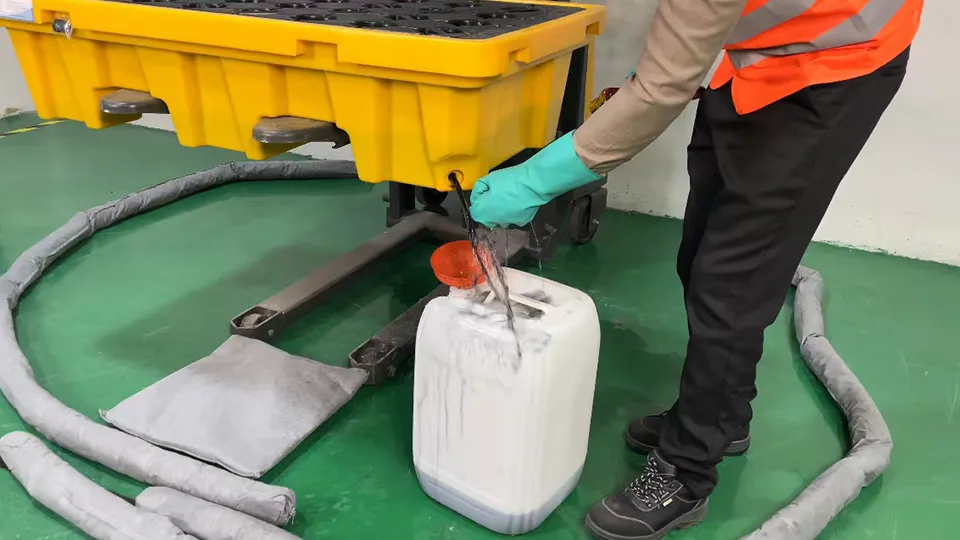 Exposure to the leaking fluid