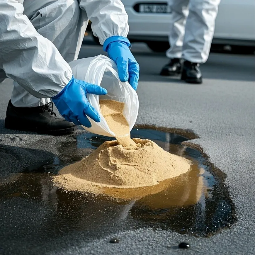 spilled gas in garage