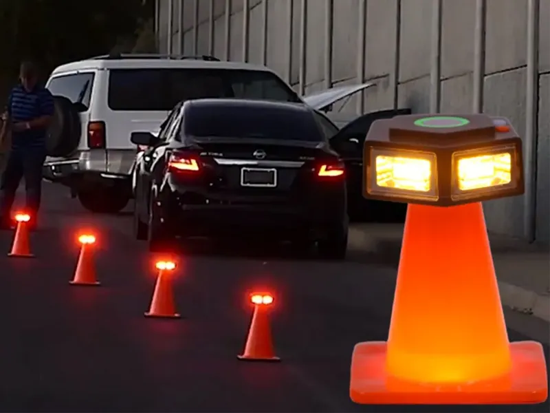 cones with lights